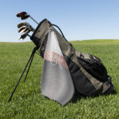 DIY Name & Erstgebürstete Silber-Rose Goldstreifen Golfhandtuch (Gras)