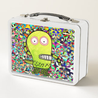 DIY NAME GLÜCKLICHES MONSTER Metall-Lunchbox Metall Brotdose