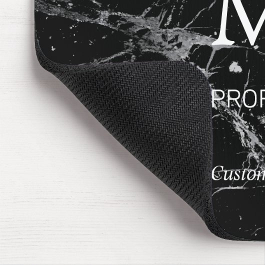 DIY Name Initials Professionals, Black & Gray Marm Mousepad (Ecke)