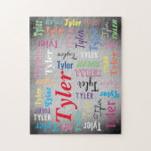 DIY Name Message, Many Styles Colors Brush Steel Puzzle (Vertikal)