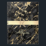 DIY Name & Monogram, Gold Bar, Black & Gold Marmor Notizblock<br><div class="desc">Personalisieren Sie Ihren Namen in blassgelben Schriften und goldenen Monogramm auf Gold Bar auf Schwarz und Gold Marmor. Klicken Sie auf "Anpassen",  um Farben und Stile zu ändern.</div>