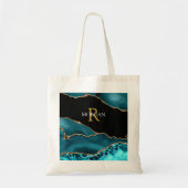 DIY Name/Monogram Gold Weiß, Aquamarin Blk Gold Ag Tragetasche (Vorne)