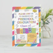 DIY Notebook Paperclip Preschool Abschluss Crayon Einladung (Stehend Vorderseite)