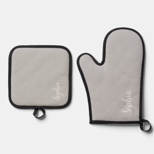 DIY Oven Mitt Set | Benutzerdefinierter Text, Name (Vorderseite)
