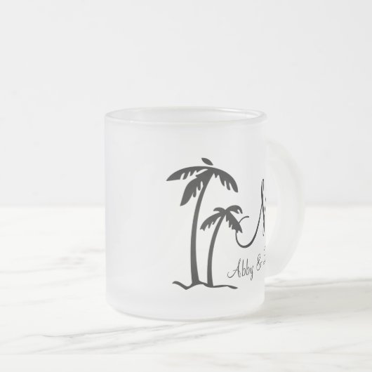 DIY Palm Tree Ziellogo Mattglastasse (VorderseiteRechts)