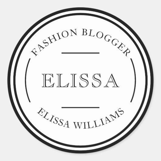 DIY PERSONAL- ODER BUSINESS-LOGO-DESIGN RUNDER AUFKLEBER (Vorderseite)