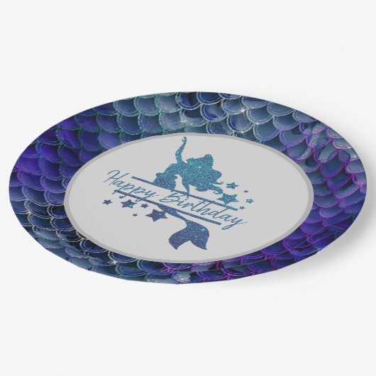 DIY, Personalisiert Mermaid Theme Party Supplier Pappteller (Schrägansicht)