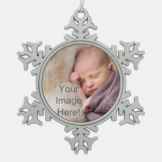 DIY Pewter Weihnachtsschmuck - Fügen Sie Bilder un Schneeflocken Zinn-Ornament (Vorderseite)