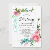 DIY Pink Floral Watercolor Einladungen (Vorderseite)