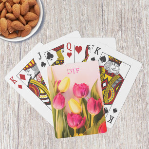 DIY Pink Monogramm/Name, Pink & Gelb Tulissen Spielkarten
