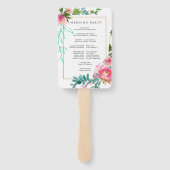 DIY Pink Peony Floral Wedding Program Fächer (Rückseite)