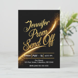 DIY PROM SEND-OFF Schimmergoldstaub Luxuriös Einladung