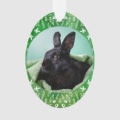 DIY Rabbit on Green Oval Christmas Ornament (Vorderseite)