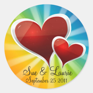 DIY Rainbow Herz Runder Aufkleber