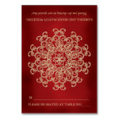 DIY Red Gold Indischer Zelt Style Sitzplatz Tischnummer (Vorderseite)