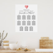 DIY Red Heart 11-Table Hochzeitstabelle Poster (Küche)