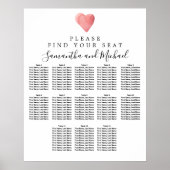DIY Red Heart 13-Table Hochzeitstabelle Poster (Vorne)