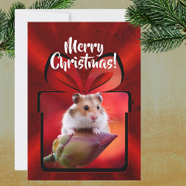 DIY Red Lotus Christmas Feiertagskarte