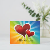 diy Regenbogenherzen Postkarte (Stehend Vorderseite)