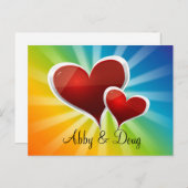 diy Regenbogenherzen Postkarte (Vorne/Hinten)