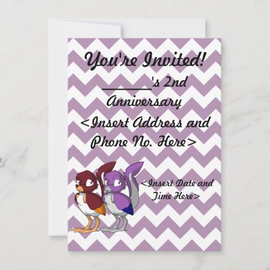 DIY Reptilian-Vogel-Gelenk-Party Einladung (Vorderseite)