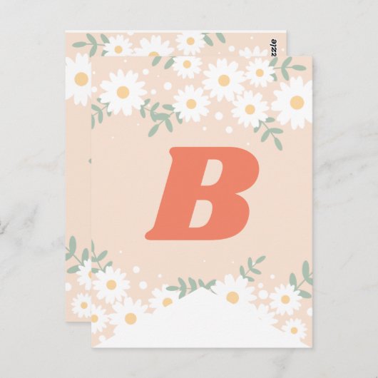 DIY Retro Daisy Letter Bunting Postcard Postkarte (Vorne/Hinten)