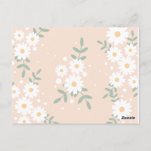 DIY Retro Daisy Letter Bunting Postcard Postkarte (Rückseite)