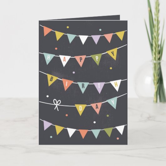 DIY Rustic Chalkboard Birthday Bundline Karte (Vorderseite)