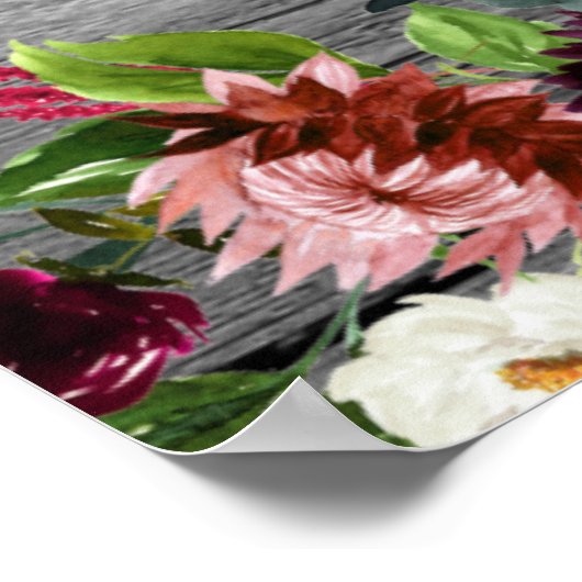 DIY Rustic Extravagant Gold Swashed Script Ankündi Poster (Ecke)