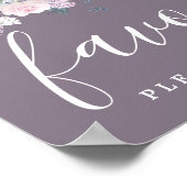 DIY Rustic Lila White Floral Gastgeschenk Hochzeit Poster (Ecke)