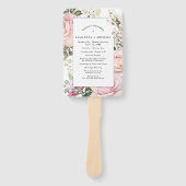 DIY Rustic Pink Floral Wedding Program Fächer (Vorderseite)