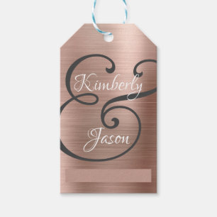 DIY Seine/Ihre Skriptnamen, Wh/Grau, Roségold-Meta Geschenkanhänger