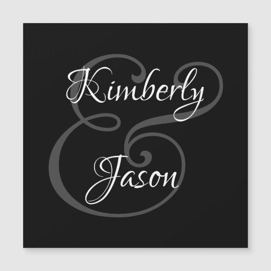 DIY Seinen und ihre Skriptnamen, weiß & grau auf s Magnetkarte (Vorderseite)