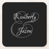 DIY Seinen und ihre Skriptnamen, weiß & grau auf s Rechteckiger Pappuntersetzer (Vorderseite)