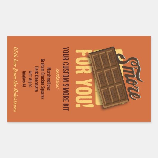 DIY Smores Kit Geschenketikett für Camper & Campfi Rechteckiger Aufkleber (Vorderseite)