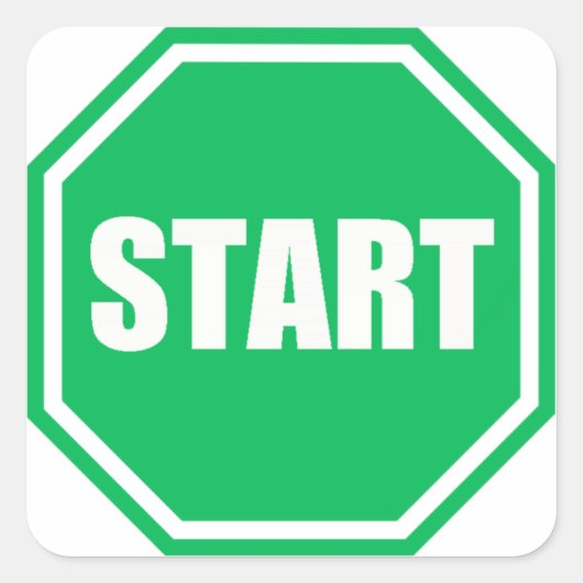 DIY St Patrick's Day Green Party START-Zeichen Quadratischer Aufkleber (Vorderseite)