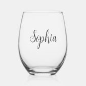 DIY Stemless Weinglas | Benutzerdefinierter Text o Ohne Stiel (Vorderseite)