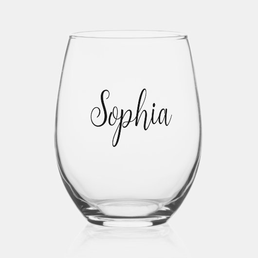 DIY Stemless Weinglas | Benutzerdefinierter Text o Weinglas Ohne Stiel (Vorderseite)