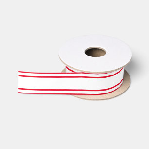 DIY Strip & Background Color - Red White Satinband