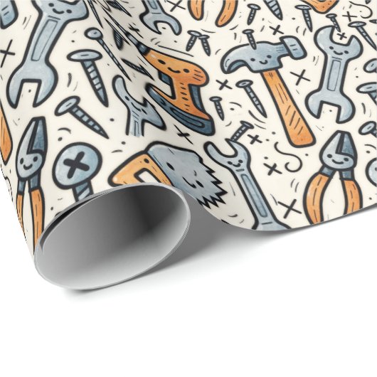 DIY Tools Cartoon Kawaii Art Geschenkpapier (Rolleneckpunkt)