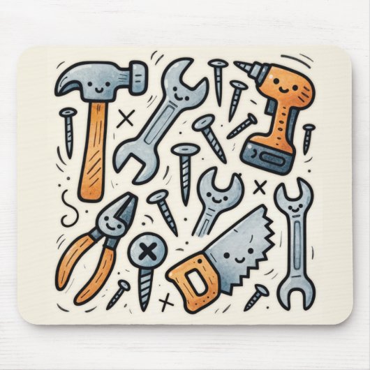 DIY Tools Doodle Cartoon Mousepad (Vorne)