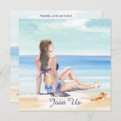 *~* DIY Tropical AR29 Beach JEDES EVENT-Party Einladung (Vorne/Hinten)