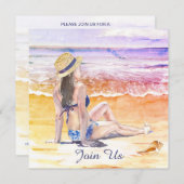 *~* DIY Tropical Beach AR29 Generic JEDES EREIGNIS Einladung (Vorne/Hinten)