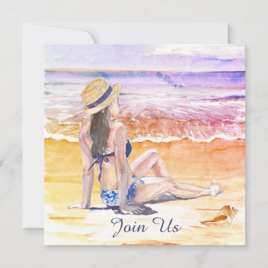 *~* DIY Tropical Beach AR29 Generic JEDES EREIGNIS Einladung (Vorderseite)