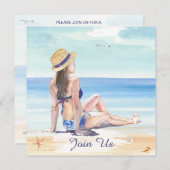 *~* DIY Tropical Beach AR29 Generic JEDES EREIGNIS Einladung (Vorne/Hinten)