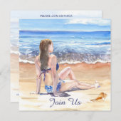 *~* DIY Tropical Beach AR29 Generic JEDES EREIGNIS Einladung (Vorne/Hinten)