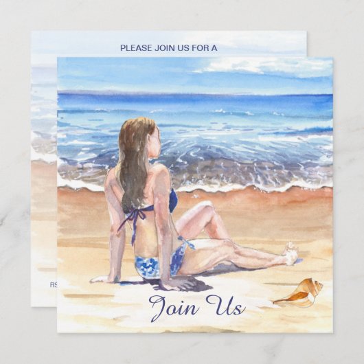 *~* DIY Tropical Beach AR29 Generic JEDES EREIGNIS Einladung (Vorne/Hinten)