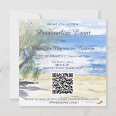 *~* DIY Tropical Palm Beach AR29 JEDES EREIGNIS QR Einladung (Rückseite)