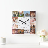 DIY UNSERE FAMILIE | 12 Foto Collage Roman numeral Quadratische Wanduhr (Zuhause)