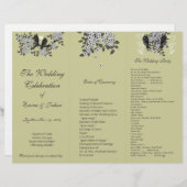 DIY Vintag Birds Branch TriFold Hochzeitsprogramm (Vorne/Hinten)